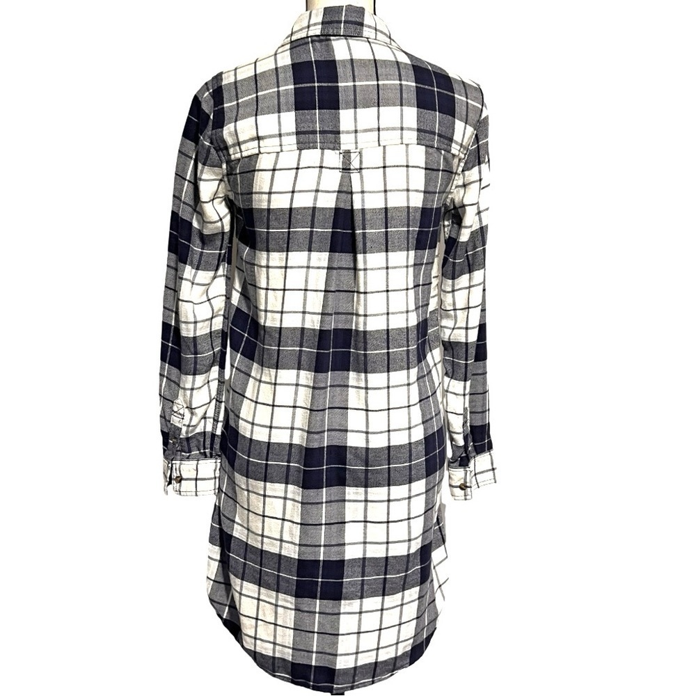 Women's American Eagle Plaid Shirt Dress, Navy Blue & Cream, XSโโโโ - Picture 6 of 6